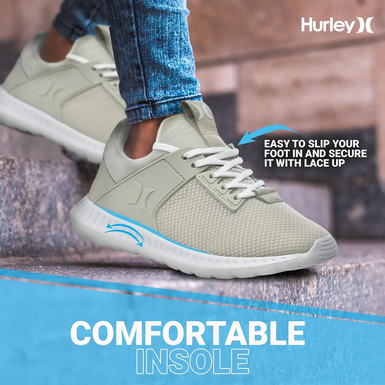 Детские кроссовки для девочек и мальчиков с принтом Kiwi Hurley, Grey/White — фото 3