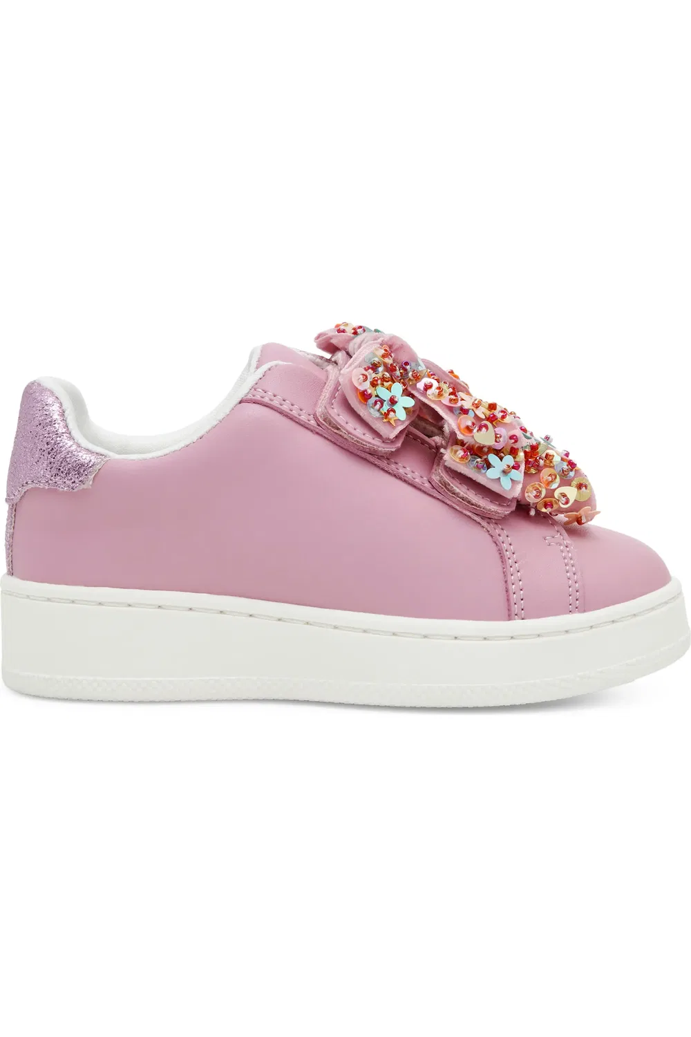 Кроссовки детские с бантом и пайетками TTALES Steve Madden, розовый — фото 2