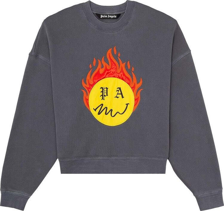 

Толстовка Palm Angels Burning Head Crewneck 'Black/Yellow', черный