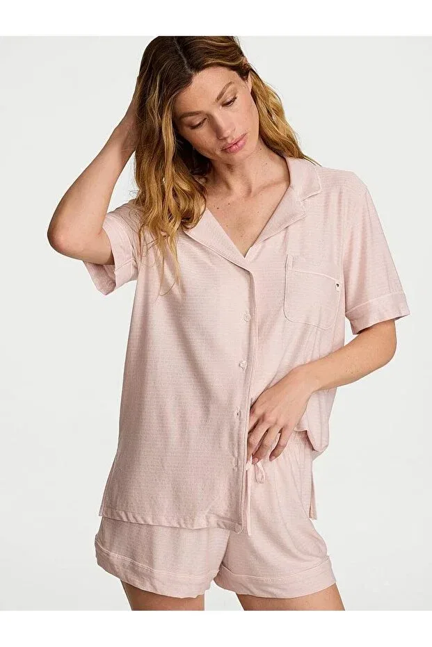 Женский комплект пижамы с коротким рукавом Sosoft Modal Short Pajama Set Victoria'S Secret, Light Beige