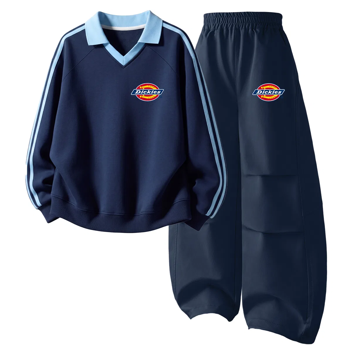 Детский комплект из футболки и брюк с принтом, модель Standard Thick K, Dickies, Navy Blue/Silicone