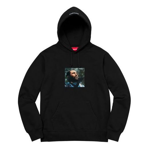 

Толстовка fw18 marvin gaye hooded sweatshirt black Supreme, черный