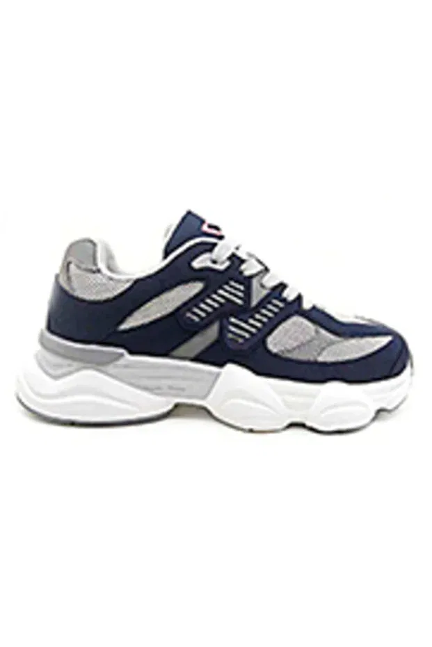 Детские спортивные кроссовки для девочек с полосками Pepino, Navy Blue