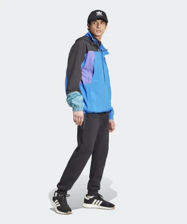 Анорак, цветблок, Adidas, синий — фото 4