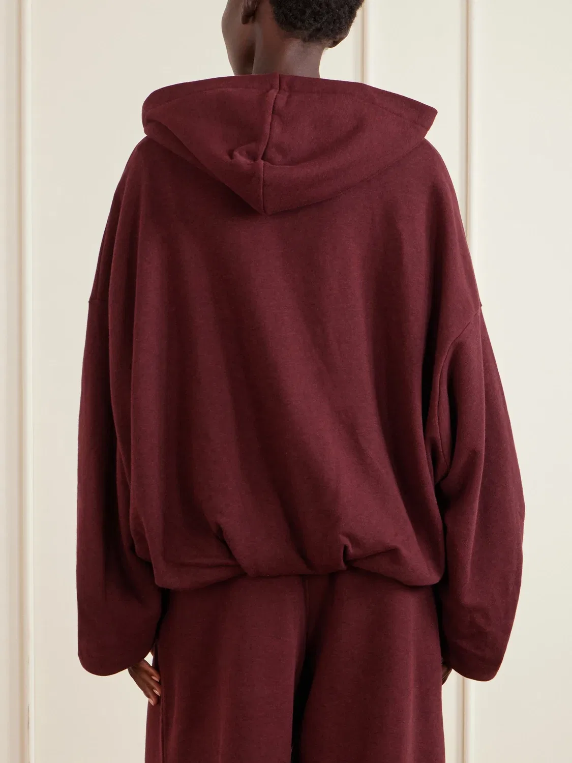 Худи на молнии из хлопкового джерси DRIES VAN NOTEN, бордовый — фото 4