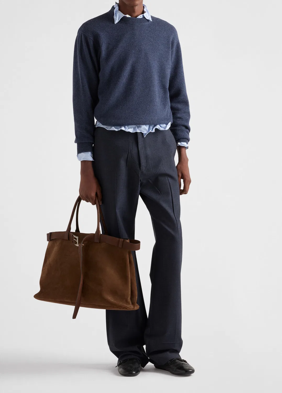 Свитер Re-Cashmere с круглым вырезом Prada, light blue — фото 2