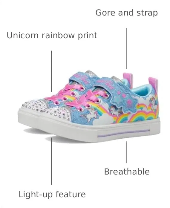 Детские кроссовки для девочек Twinkle Sparks Jumpin' Clouds Skechers, Blue/Multi — фото 3