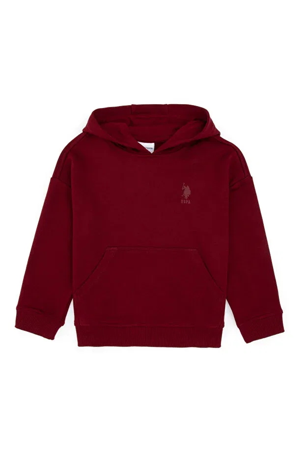 Детское худи для мальчиков с капюшоном U.S. Polo Assn., Burgundy — фото 3