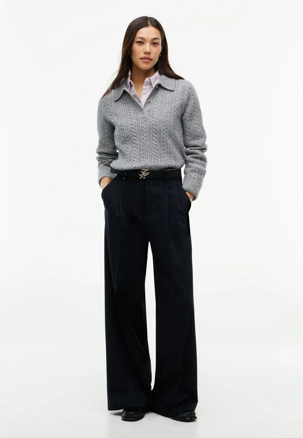 Кабель стандартной посадки - перемычка Tommy Hilfiger, Medium Grey Heather — фото 2