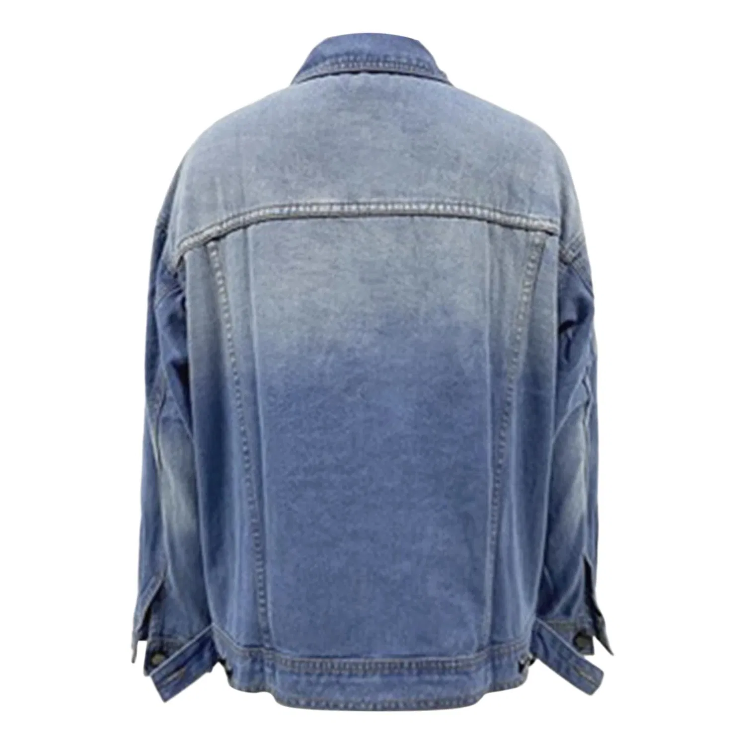 Женская джинсовая куртка oversize с пуговицами спереди, Blu — фото 3