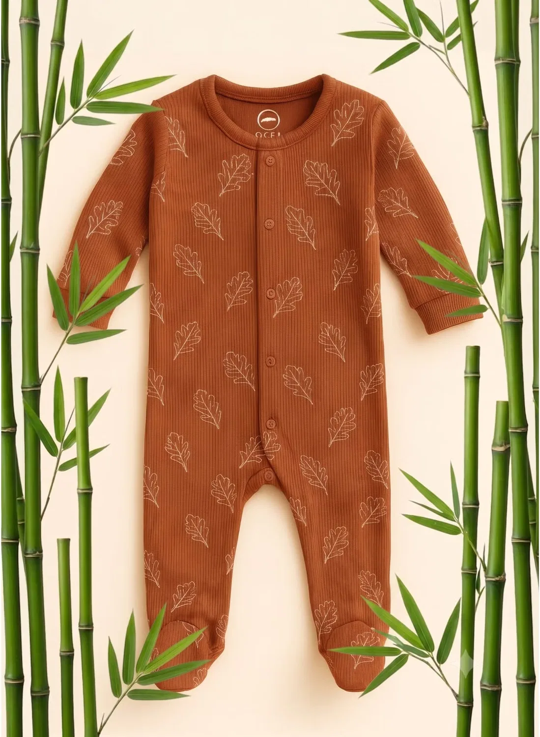 Комбинезон для сна из бамбука Oceakids, терракотовый
