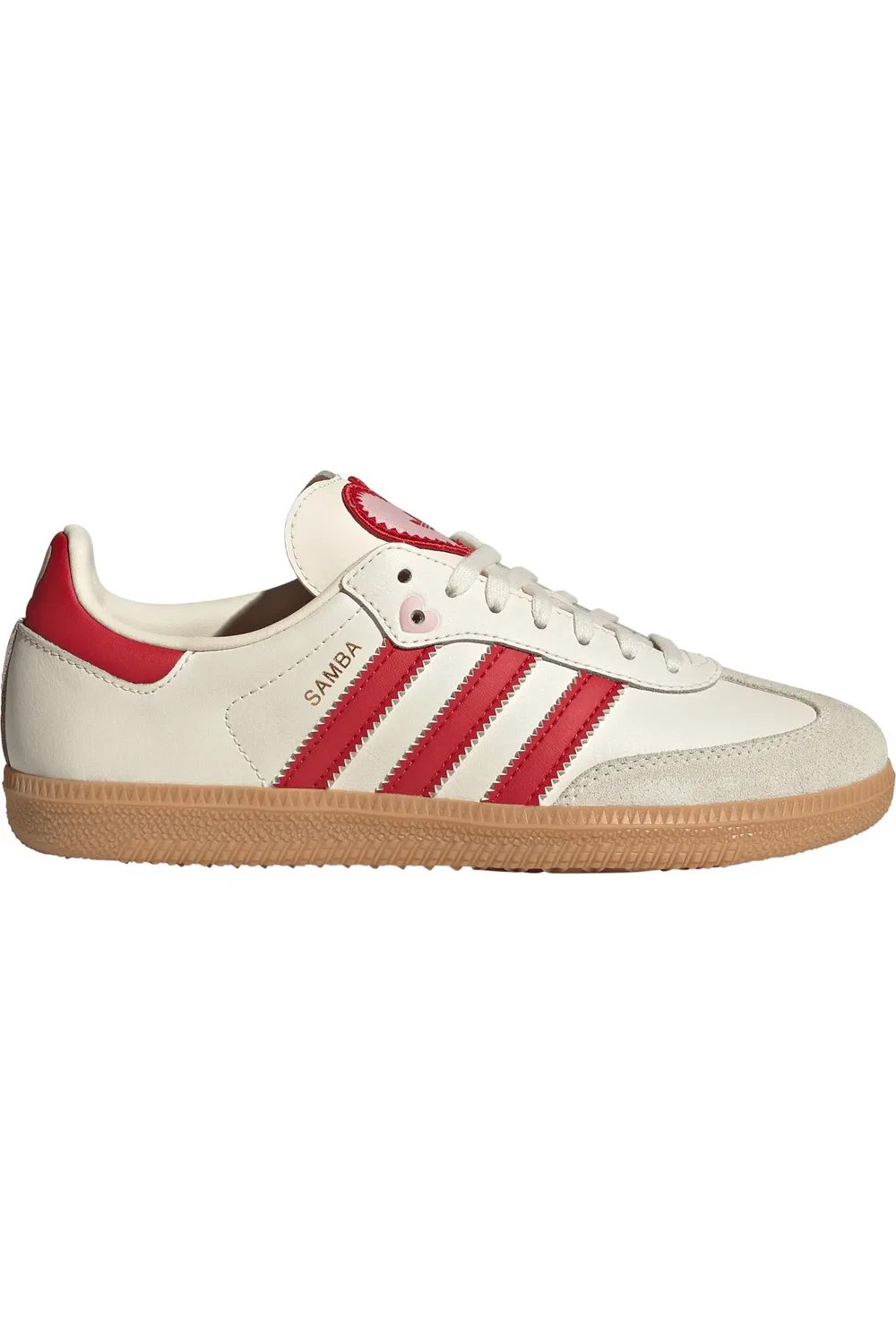 Детские кроссовки футбольные Samba adidas, Cream/Scarlet/Gum — фото 3