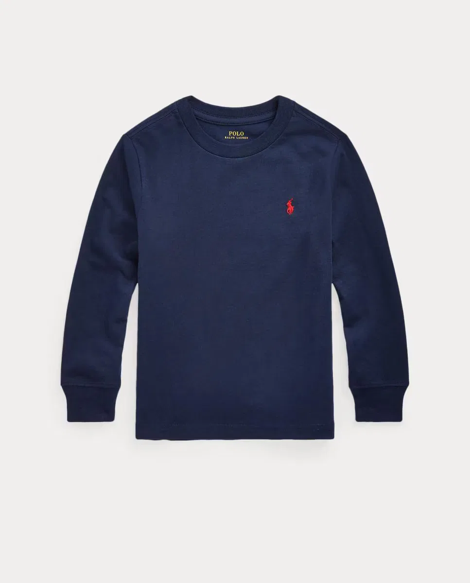Детская футболка с длинным рукавом, Azul, Polo Ralph Lauren, темно-синий — фото 3