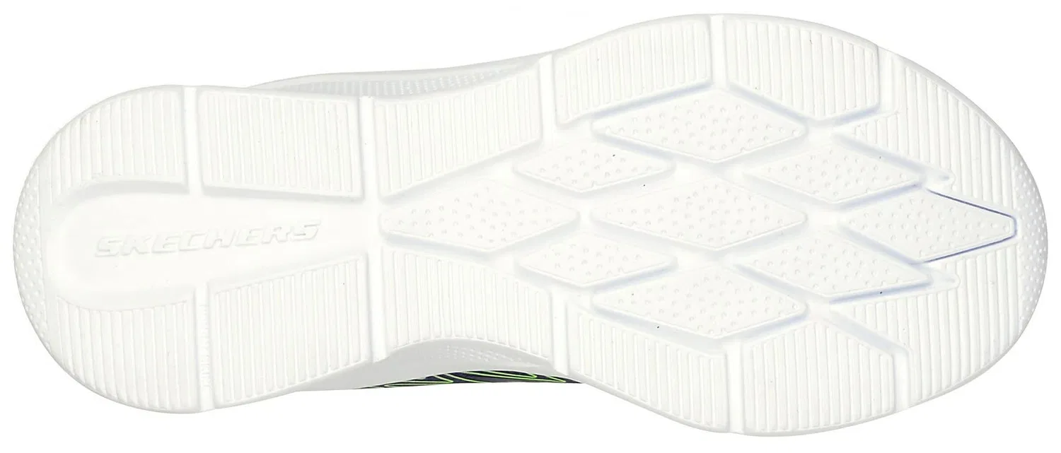 Детские кроссовки для мальчиков Microspec Texlor Skechers, Navy Textile Lime Silver Trim — фото 4