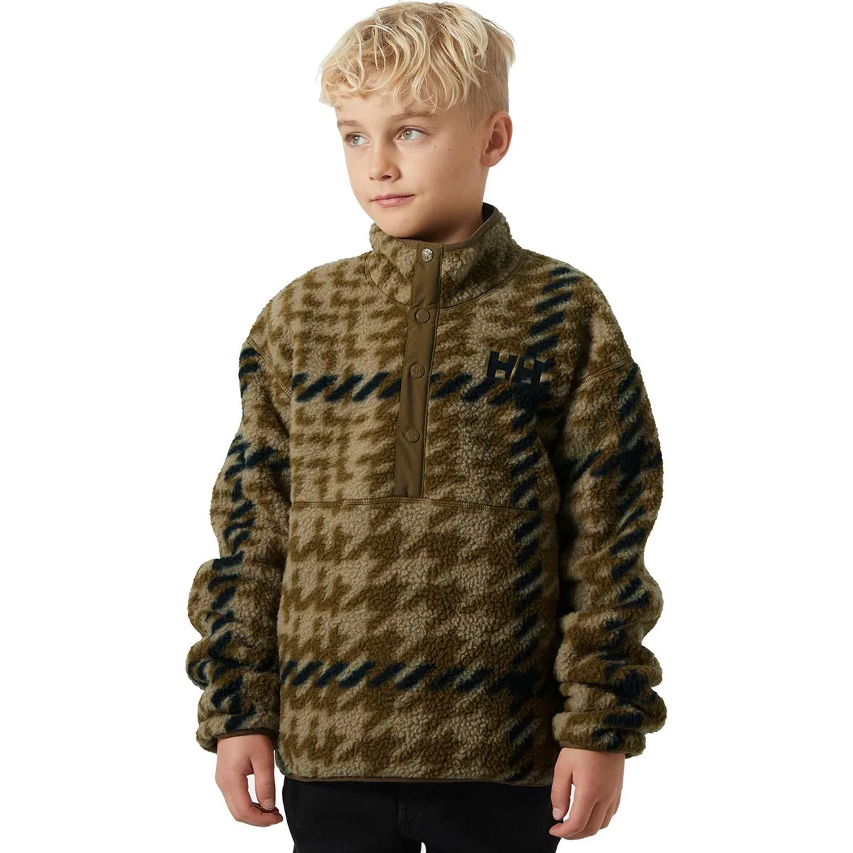 Детский свитер из флиса с принтом Jr Frosty Pile Sweater Helly Hansen, Sepia Broxburn Aop — фото 3