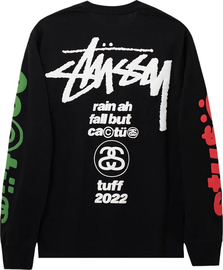 Лонгслив Stussy x Cactus Plant Flea Market Sport Long-Sleeve Tee 'Black', черный — фото 3