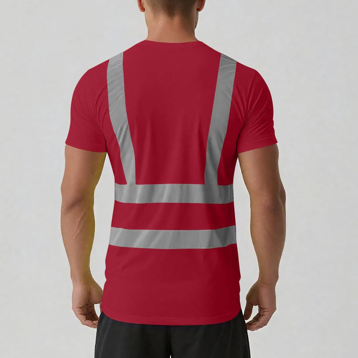 Мужская футболка с отражающими полосами Safety Short Sleeve T-Shirt, Red — фото 3