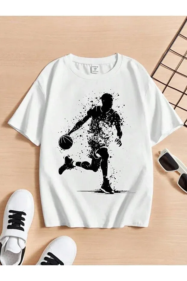 Детская футболка для мальчиков с принтом Basketball Player This Gyox, White
