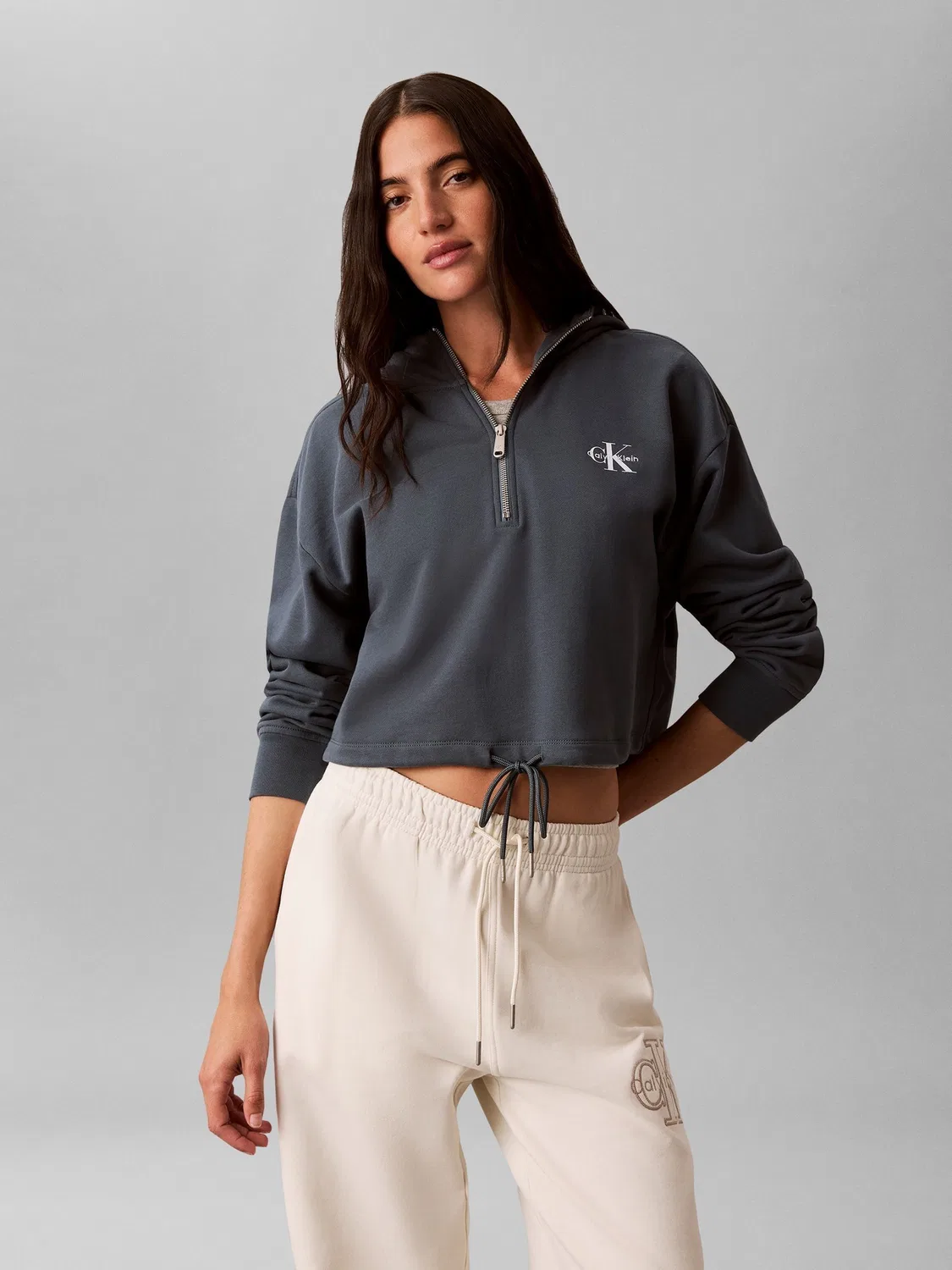 Худи Calvin Klein Monologo Oversized, синий
