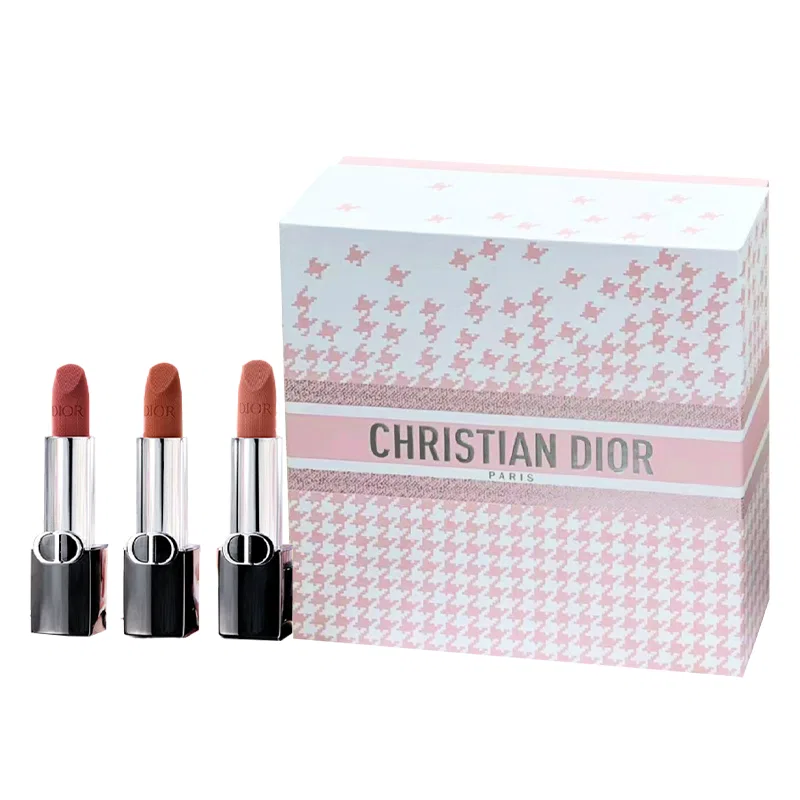 Женский набор помад DIOR Intense Blue Gold Lipstick Three Piece Set, #999 Legend Red, #720 Cameo Brown, #777 Fiery Red, DIOR, Красный/Коричневый/Оранжевый — фото 4