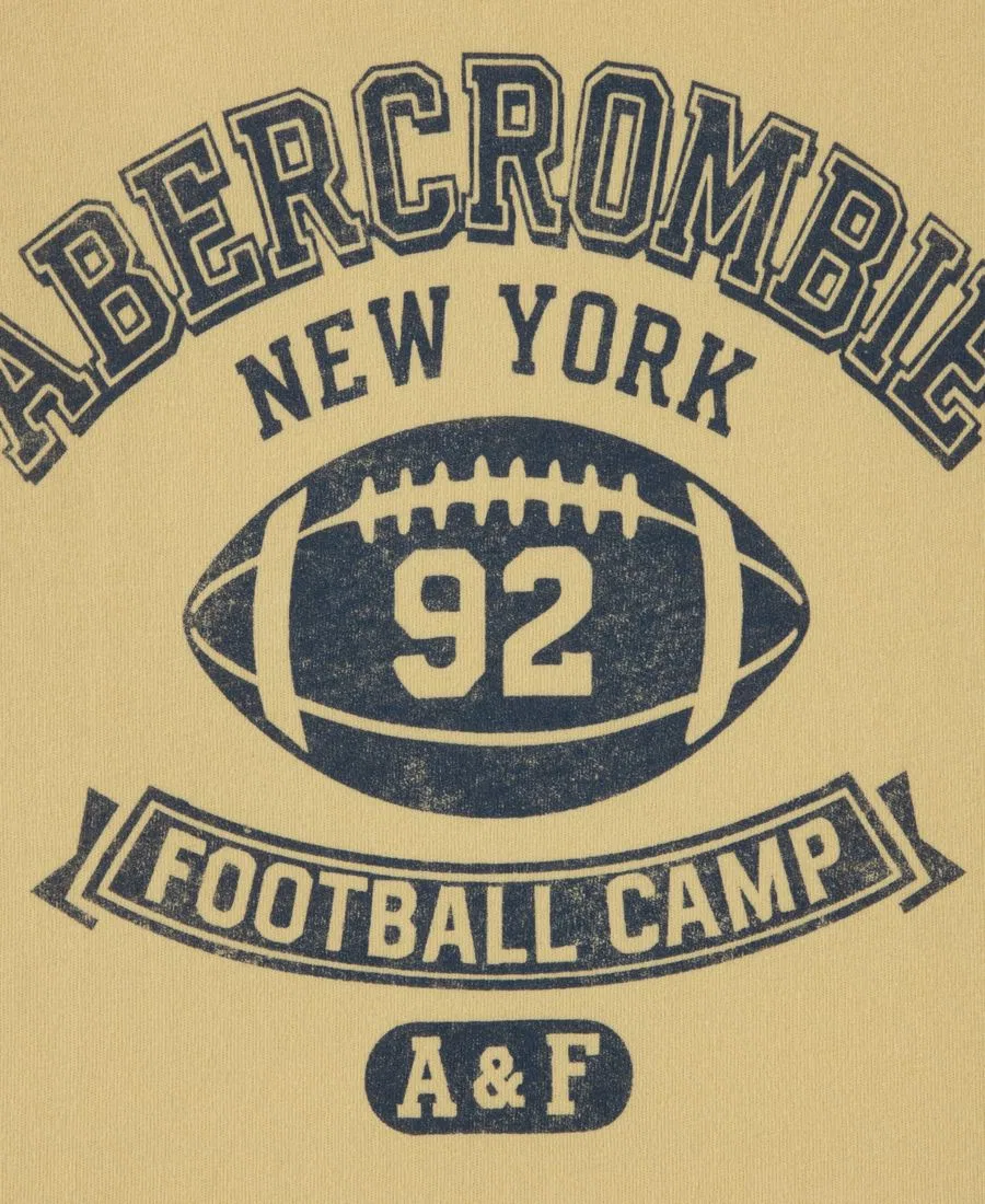 Футболка с коротким рукавом и принтом Football Camp для мальчиков abercrombie kids, Straw — фото 3