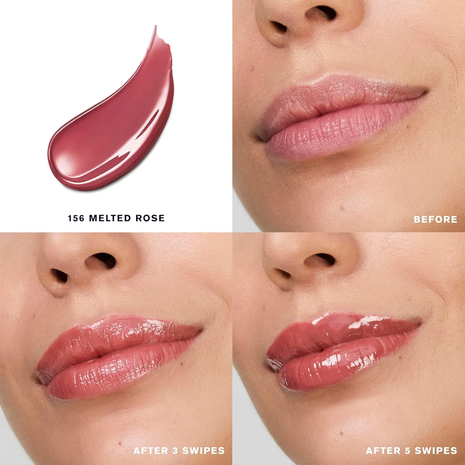 Блеск для губ Estée Lauder Pure Color Melt-On Glosstick | Увлажняющий и придающий объем блеск для губ, 156 Melted Rose - A soft rose with neutral undertones — фото 2