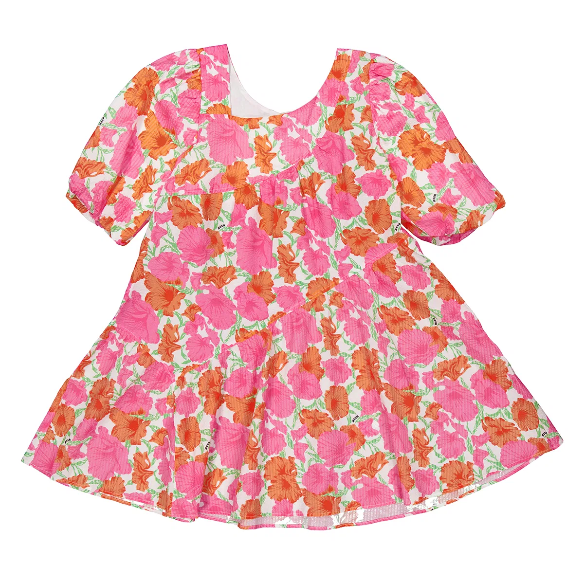Платье-макси с асимметричным вырезом и цветочным принтом Kids Asymmetric Neckline Floral Print Maxi Dress MSGM, Multicolor