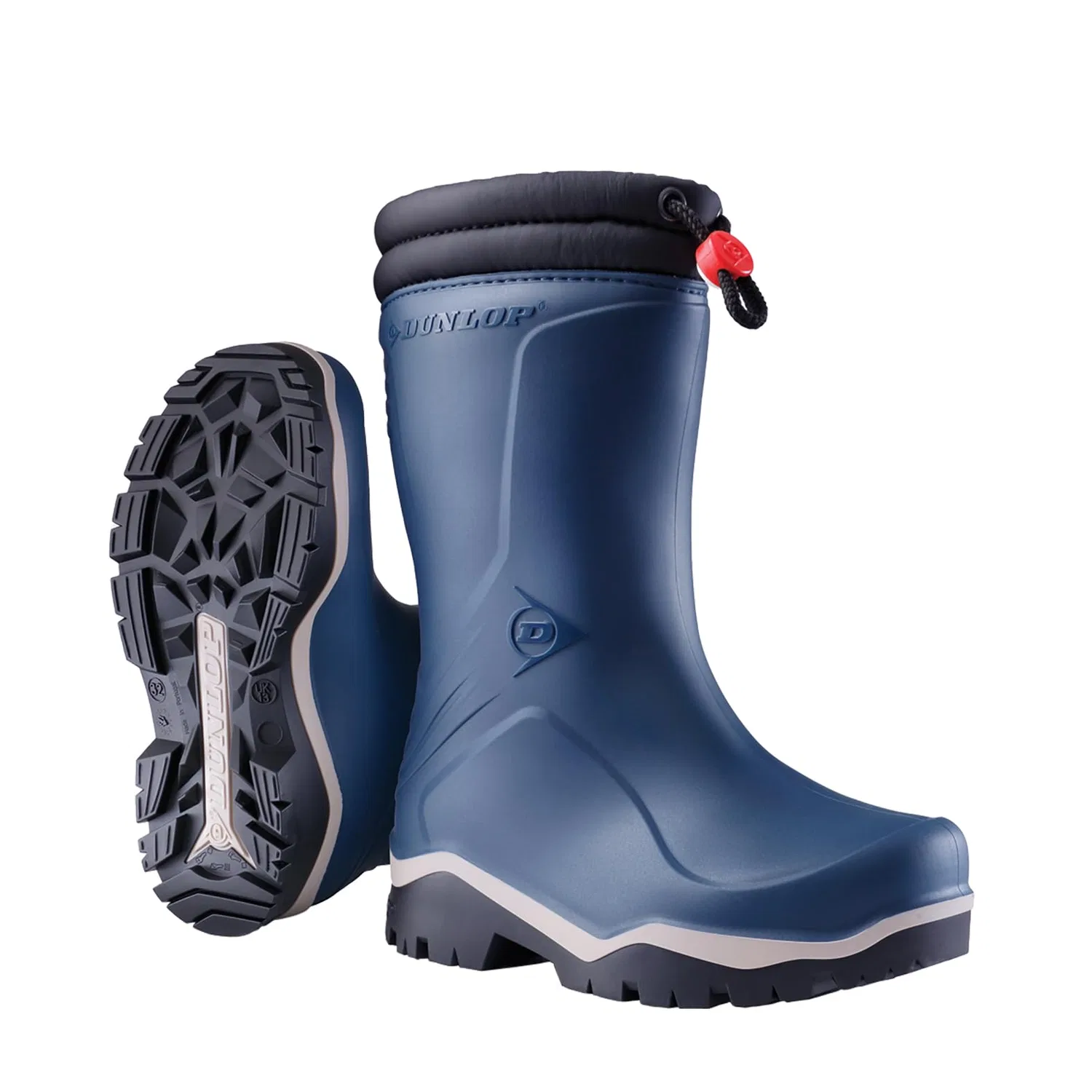 Детские сапоги для девочек утепленные с принтом Kids Blizzard DUNLOP, Blue