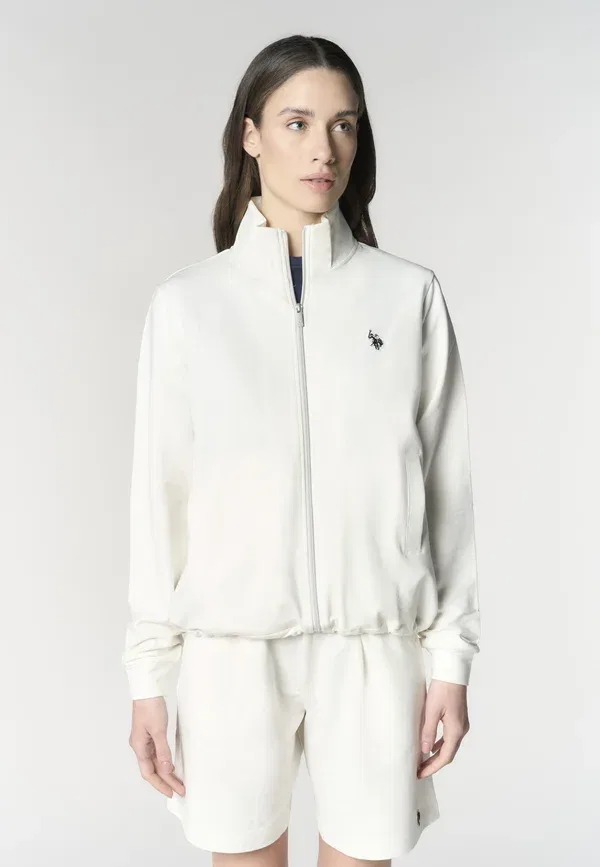 Худи на молнии из футера, U.S. Polo Assn., белый