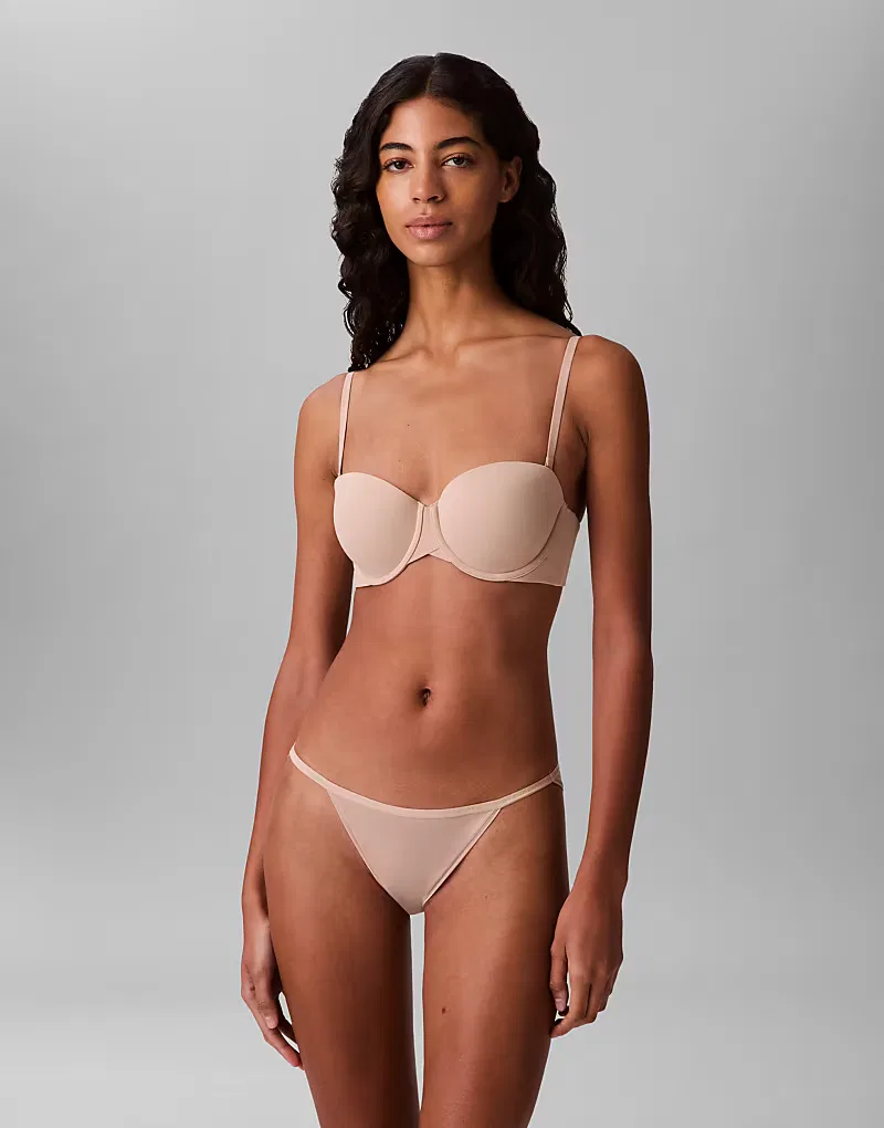 Бюстгальтер без бретелей Calvin Klein Perfect Fit, бежевый — фото 3