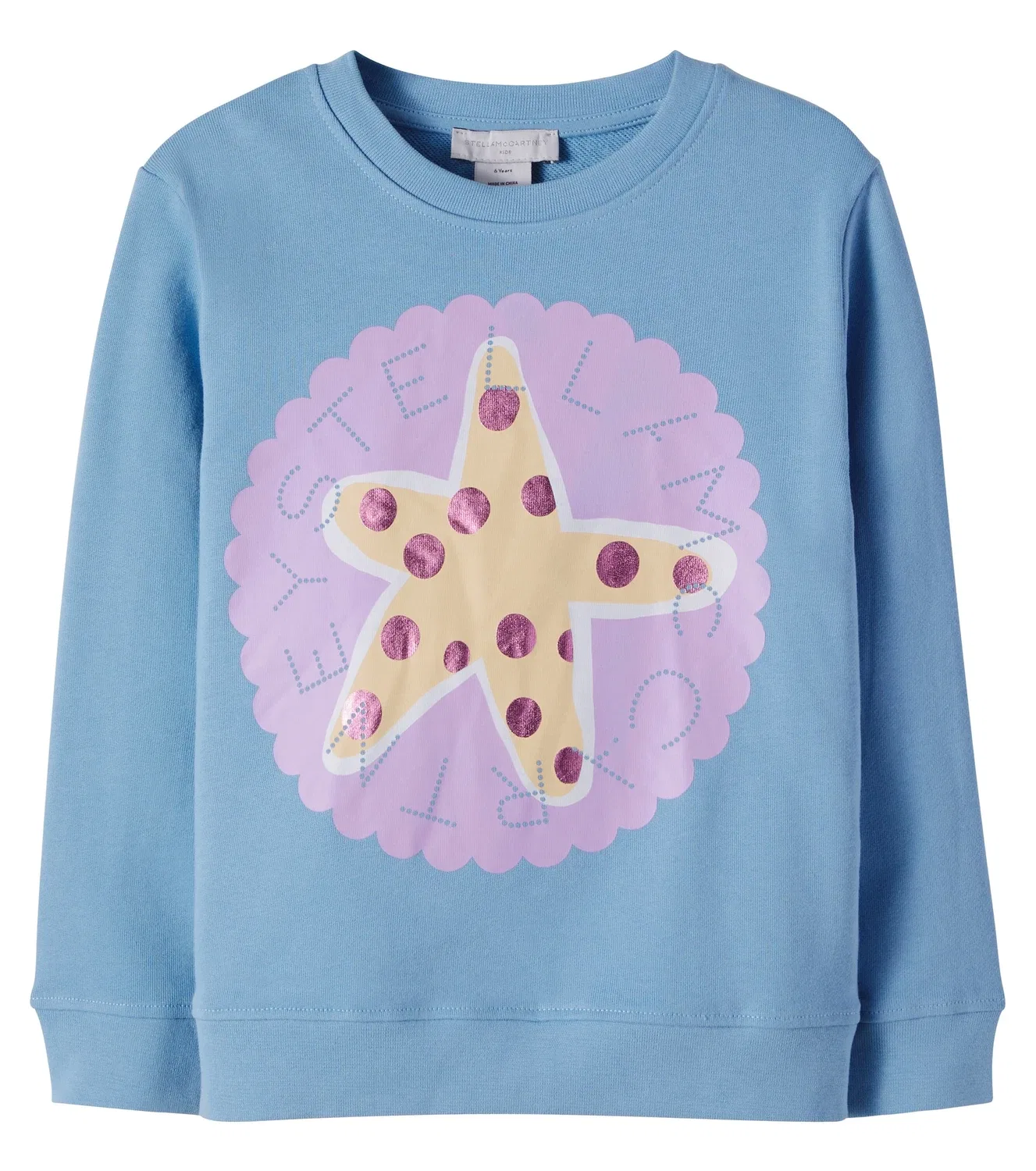 Свитшот из хлопкового флиса с логотипом Stella Mccartney Kids, синий