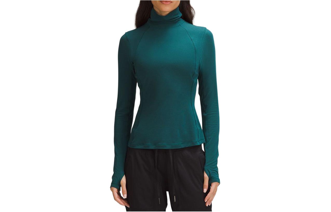 

Длинный рукав вязаная кофта Lululemon, сине-зеленая