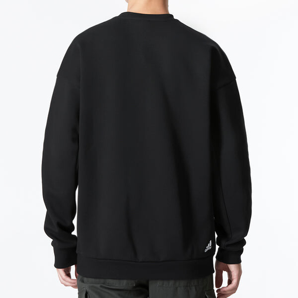 Толстовка Men's adidas Th Mh Crew Logo Athleisure Casual Sports Round Neck Black, черный — фото 4