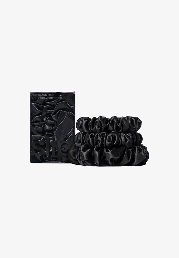 Комплект резинок для волос Silk Scrunchies Set Slip, black — фото 2