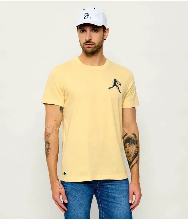 Футболка мужская Lacoste X Novak Djokovic Regular Fit, с принтом, Giallo