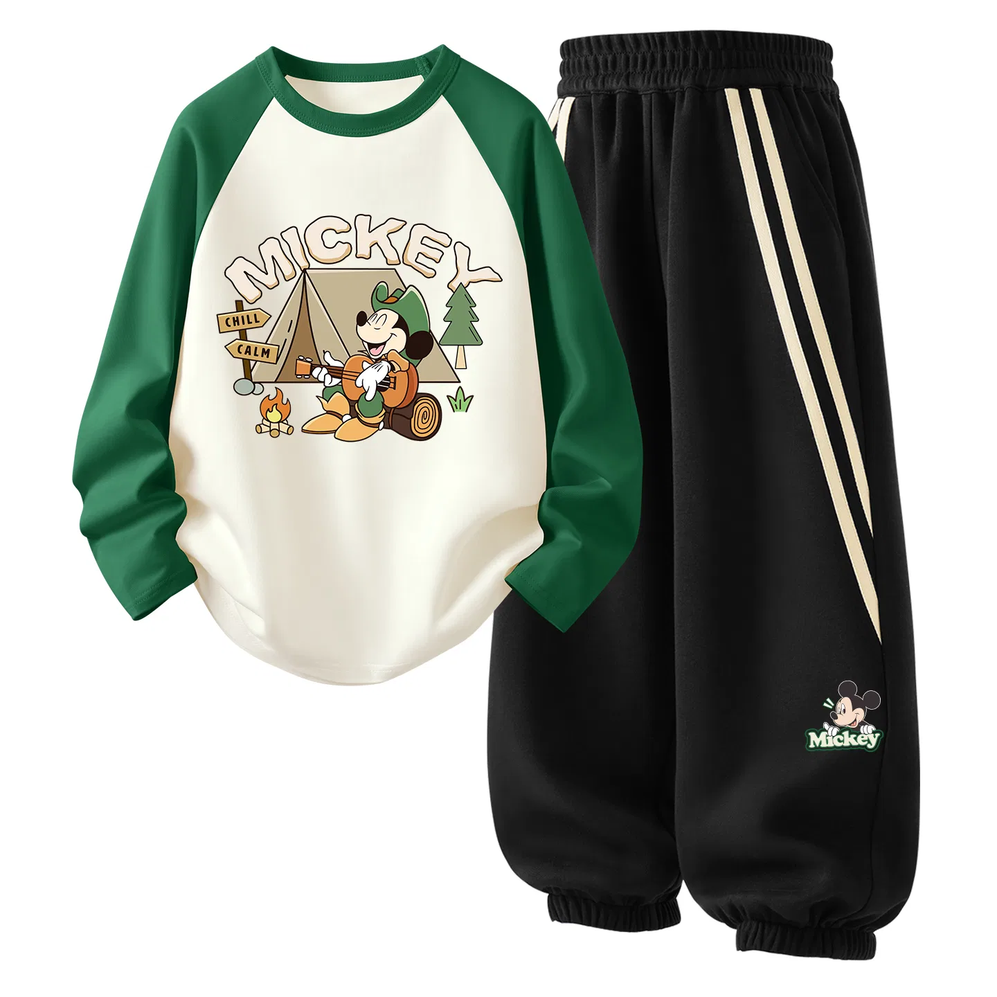 Детский спортивный костюм с принтом Disney, Green Wild Adventure Green/White+Green Smile Face