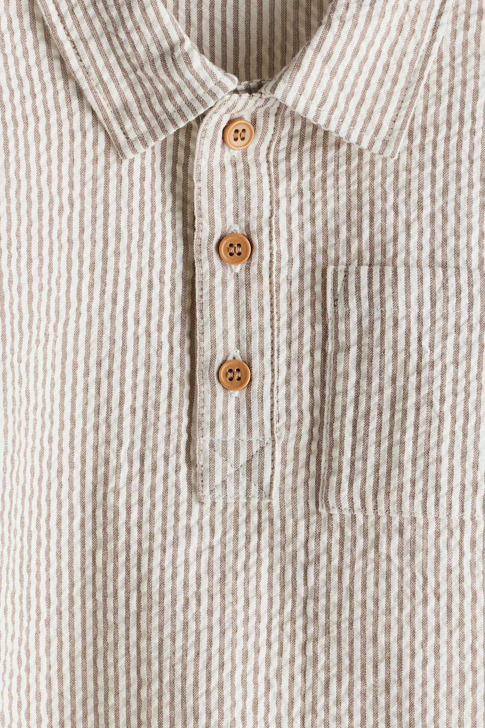 Комплект из 2 предметов из хлопчатобумажной ткани сирсакер H&M, Hellbeige/Weiß Gestreift — фото 2