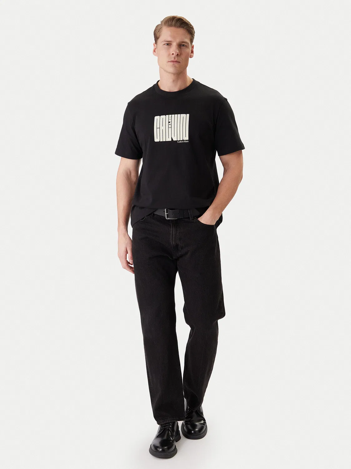 Мужская футболка стандартного кроя Maze Graphic Calvin Klein, черный — фото 2
