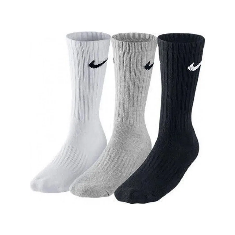 Комплект спортивных носков Dri Fit Everday Cotton 3 Lü Nike, Бело-черно-серый