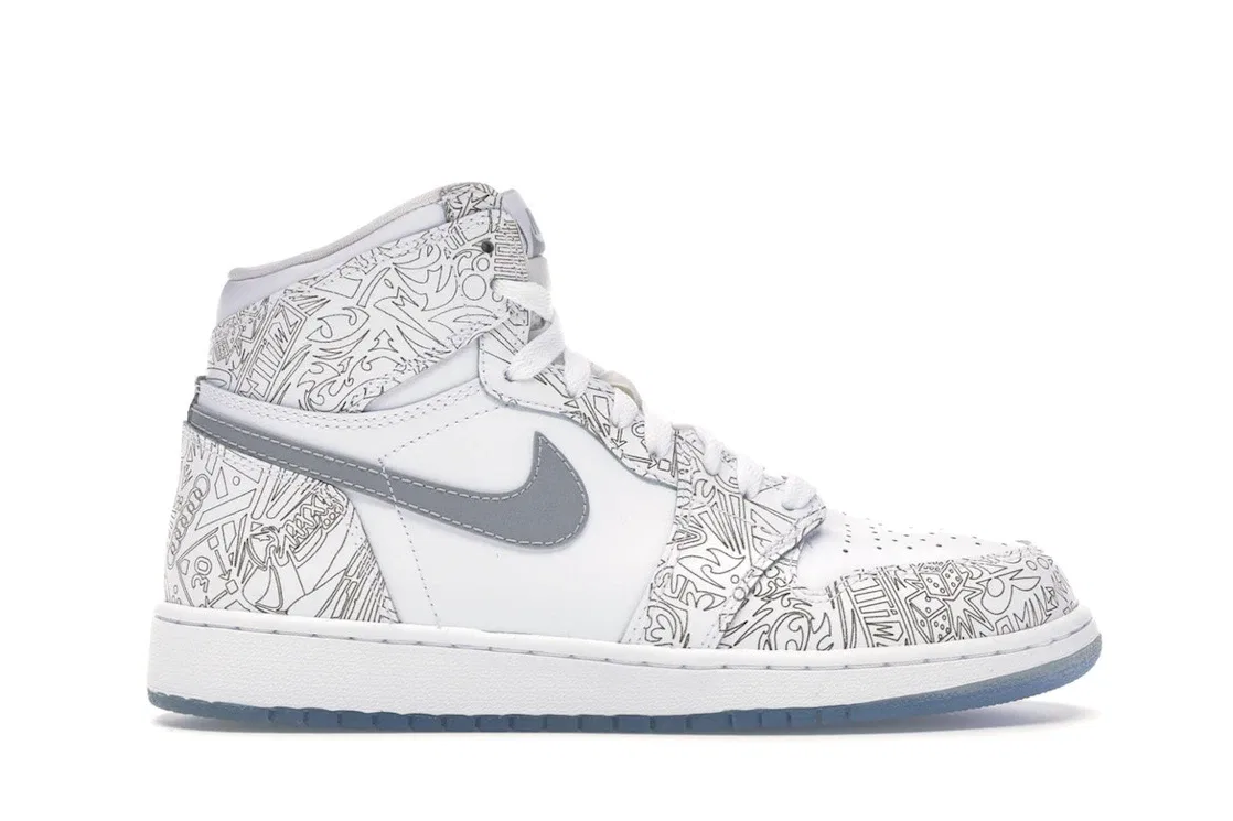 Детские кроссовки Lifestyle Jordan 1 Retro Laser Jordan, White/Metallic Silver