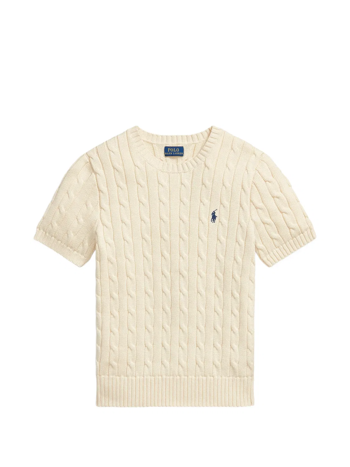 Футболка фактурной вязки бежевого цвета Polo Ralph Lauren, нейтральные