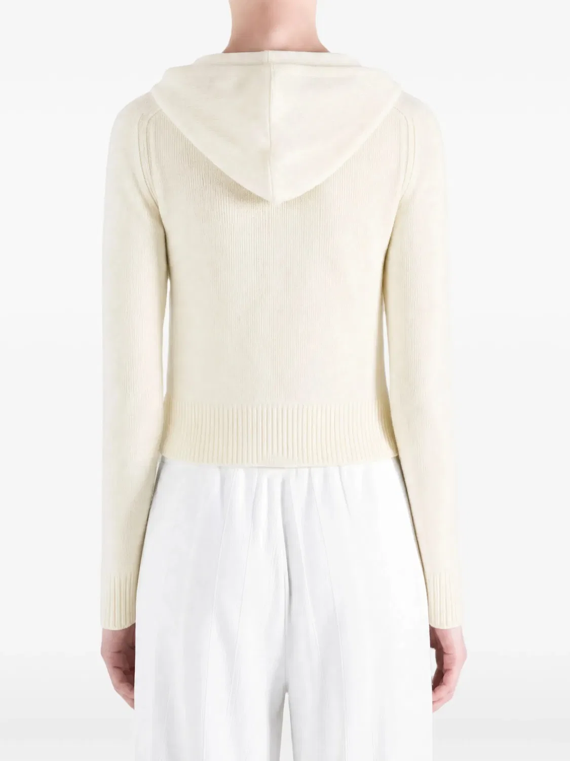 Женское худи на молнии с капюшоном в рубчик Burberry, Neutrals — фото 4