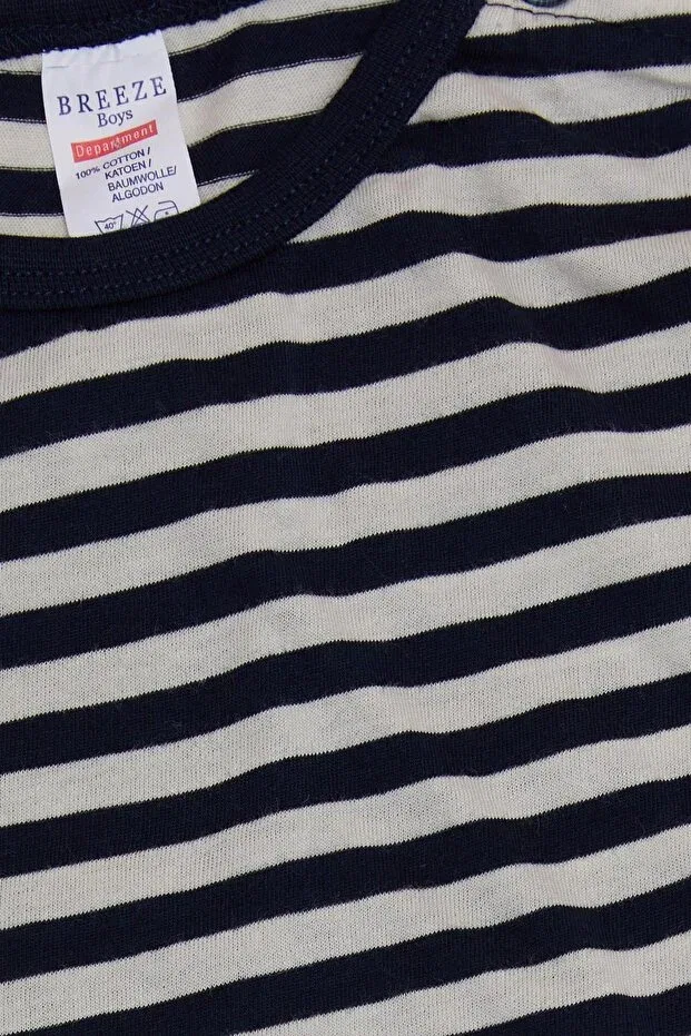 Детская футболка с длинным рукавом для мальчиков с принтом Breeze, Navy Blue — фото 3