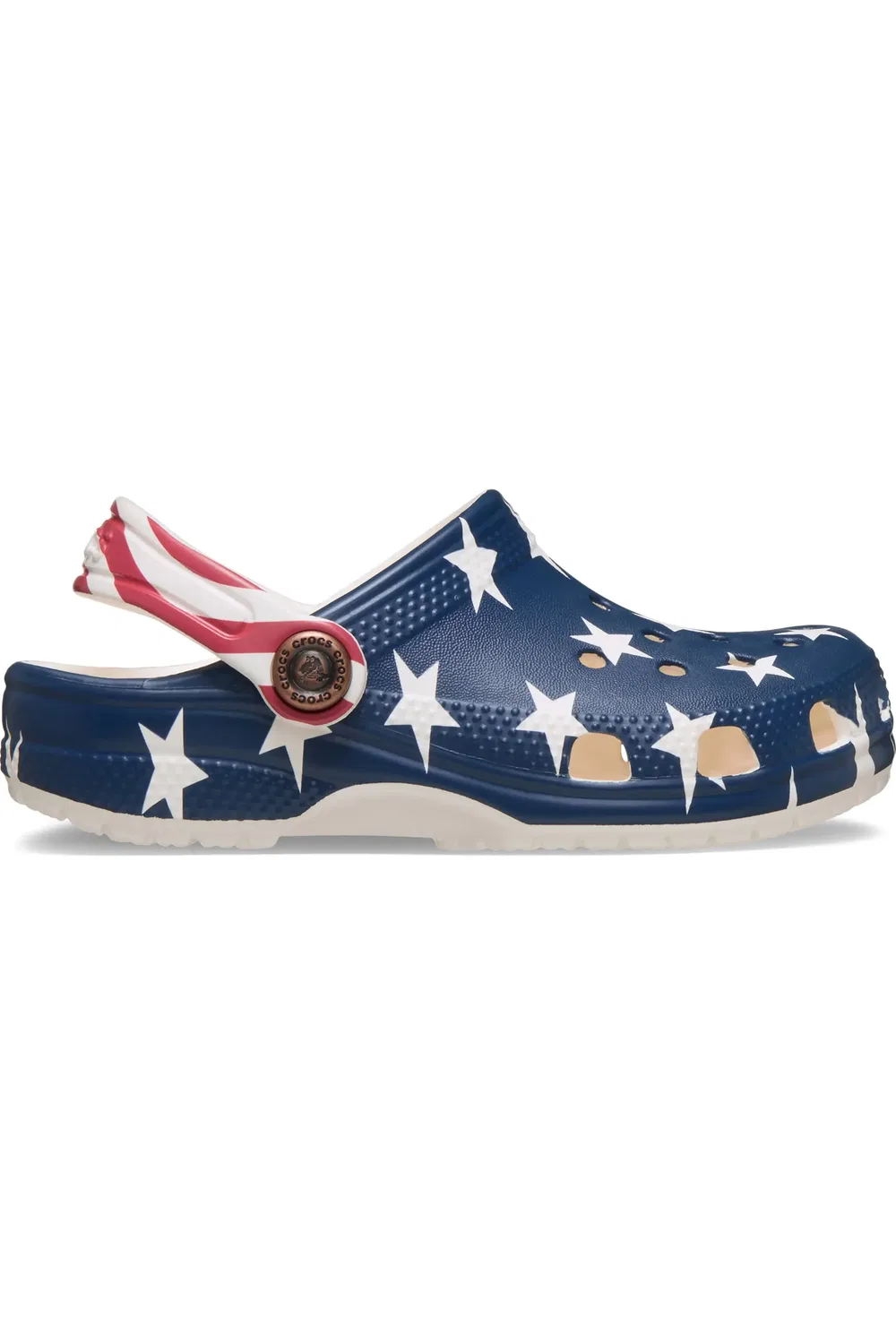 Клоги детские патриотические Classic American Flag CROCS, Chalk/Multi