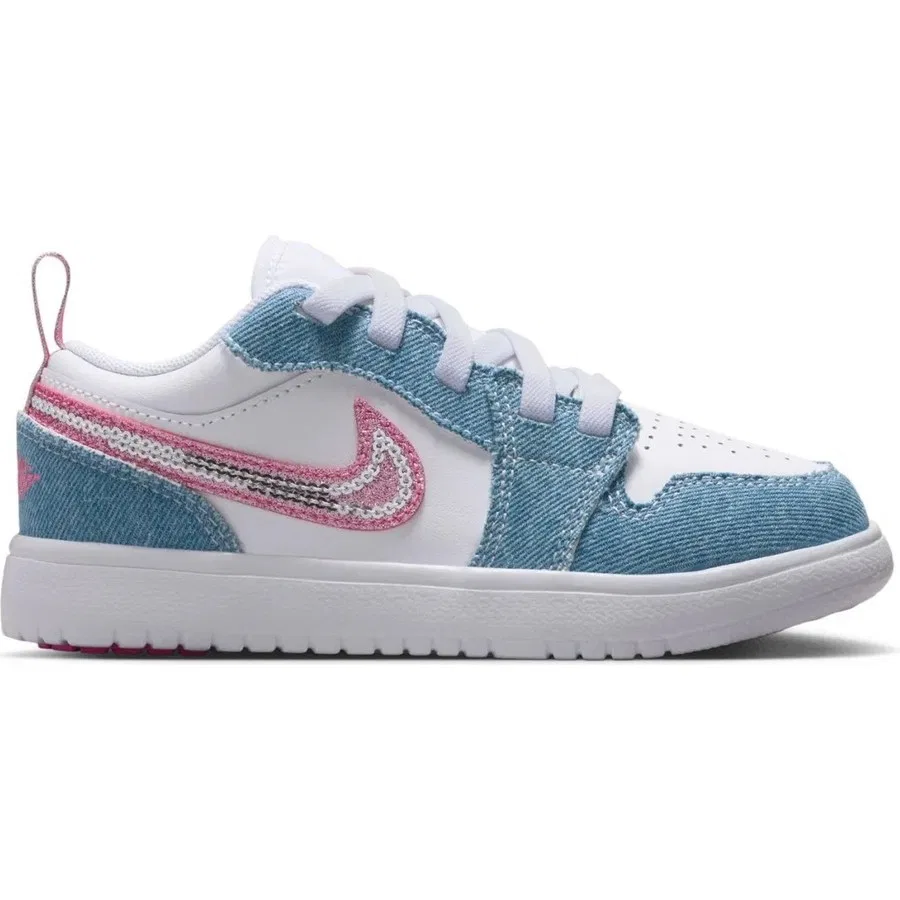 Кроссовки с липучками Jordan 1 Low Alt PS Nike, Зелено-белый — фото 4