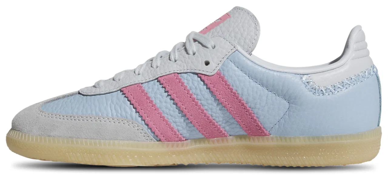 Кроссовки для девочек Samba Adidas, цвет Blue/Pink/Brown — фото 2