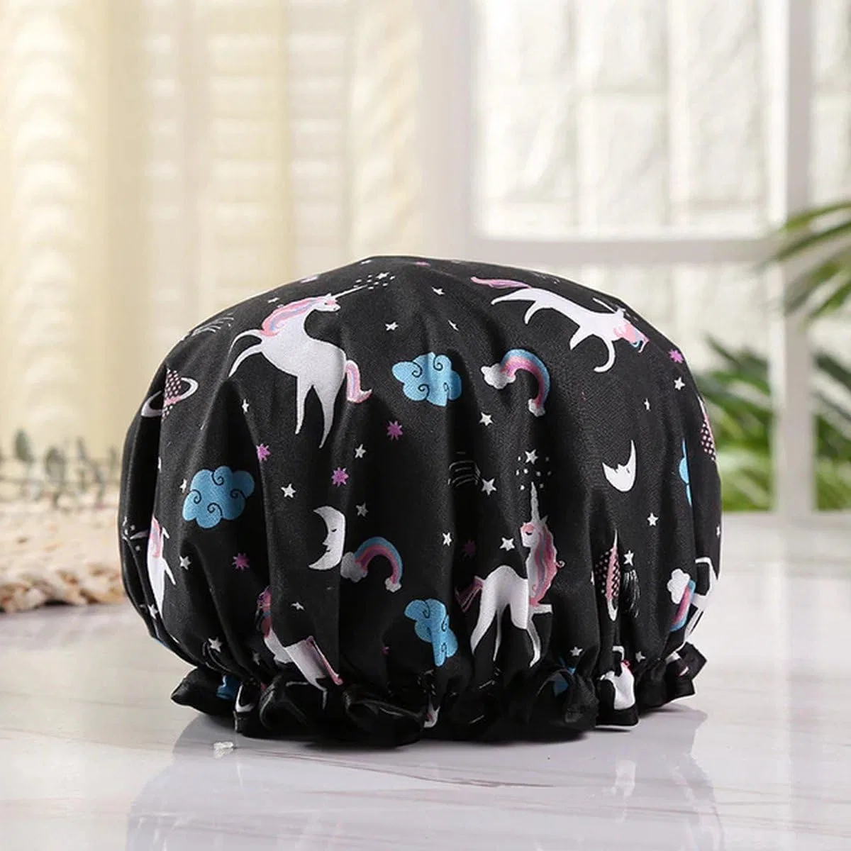 Шапочка для душа Einhorn, Heble, 1 шт, Schwarz/Weiß/Rosa