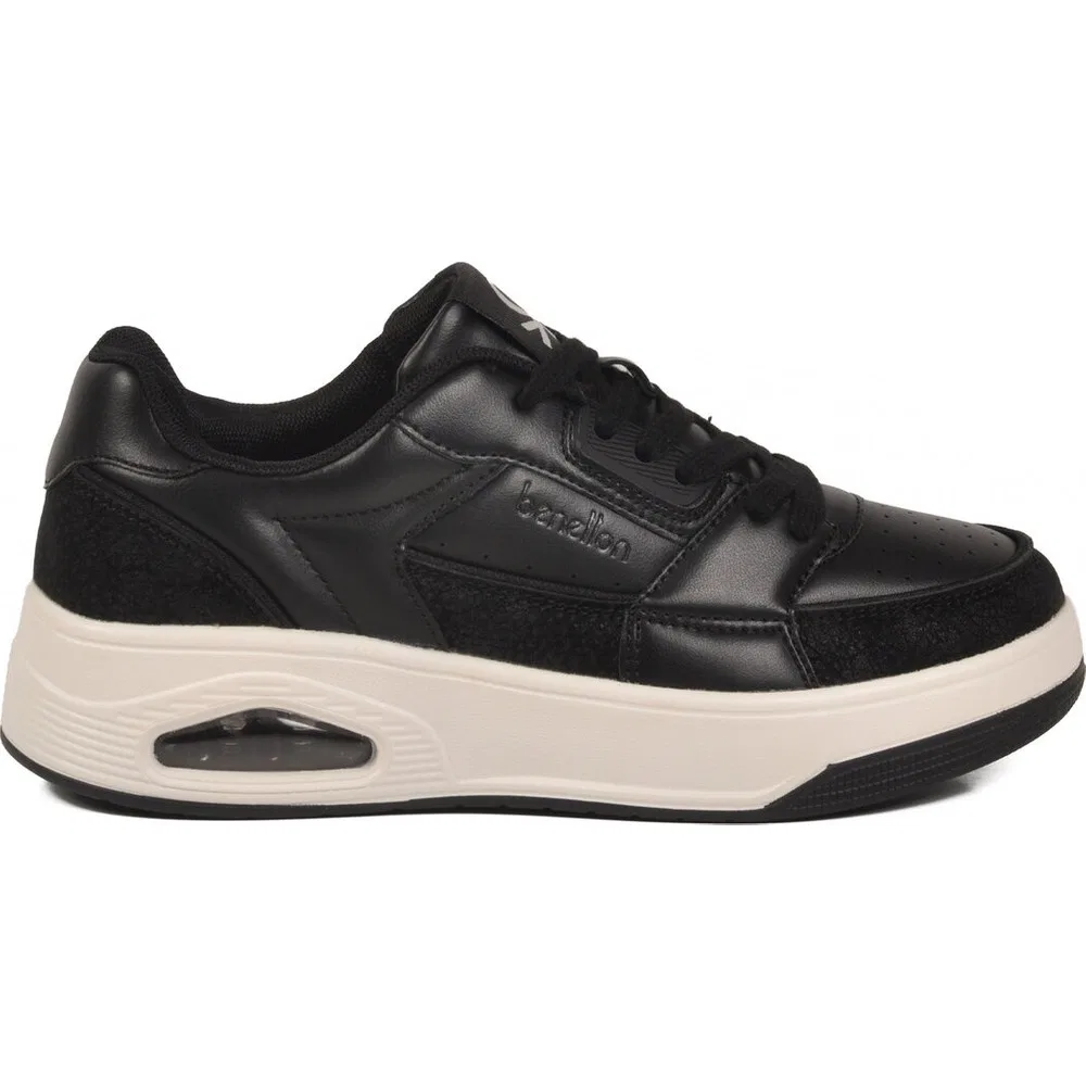 Детские спортивные кроссовки с шнуровкой, Black White, BNI-12133 G United Colors Of Benetton