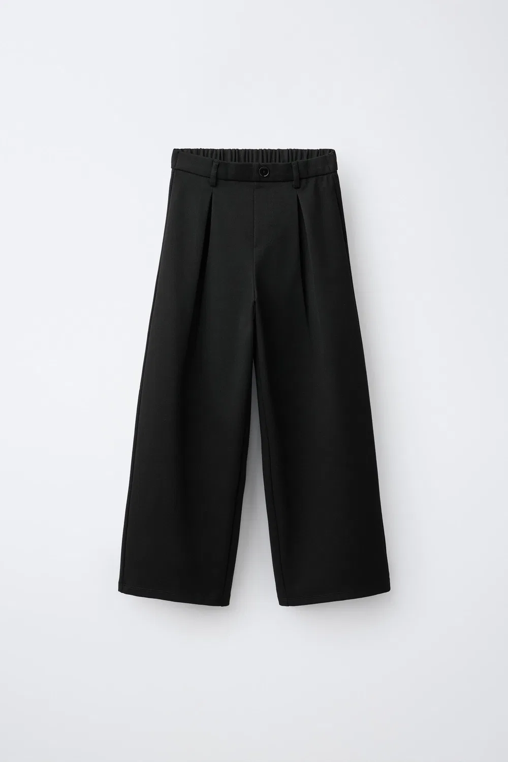 Широкие плистовые брюки ZARA, Black
