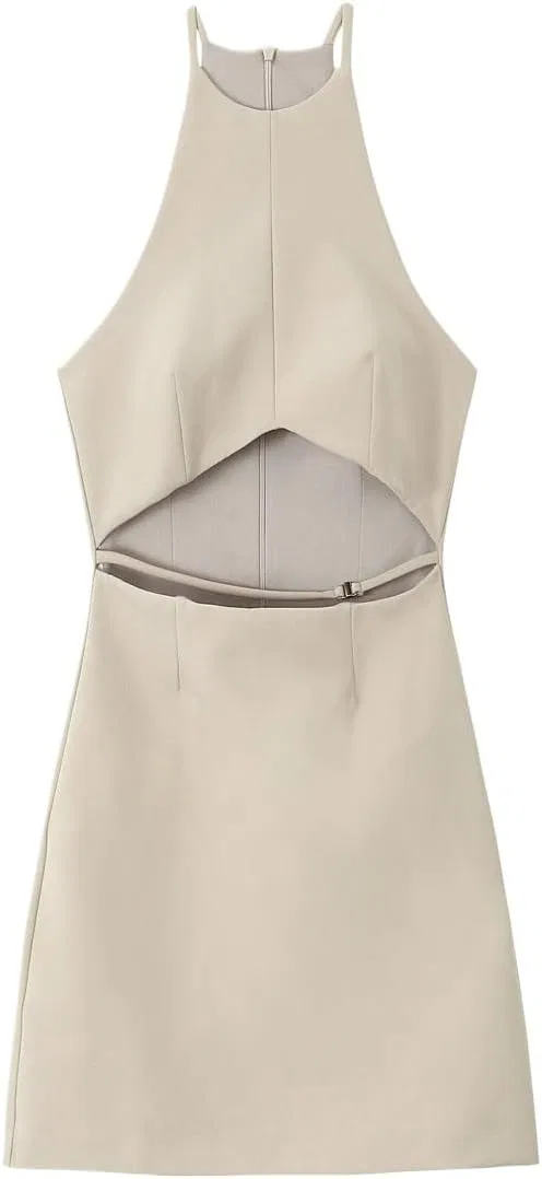 Женское мини-платье с вырезами Halter Neck, As Pic
